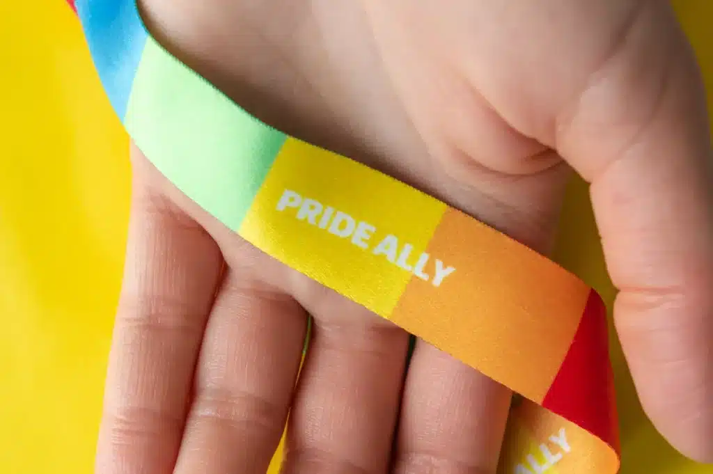 a pride LGBTQ lanyard allyship